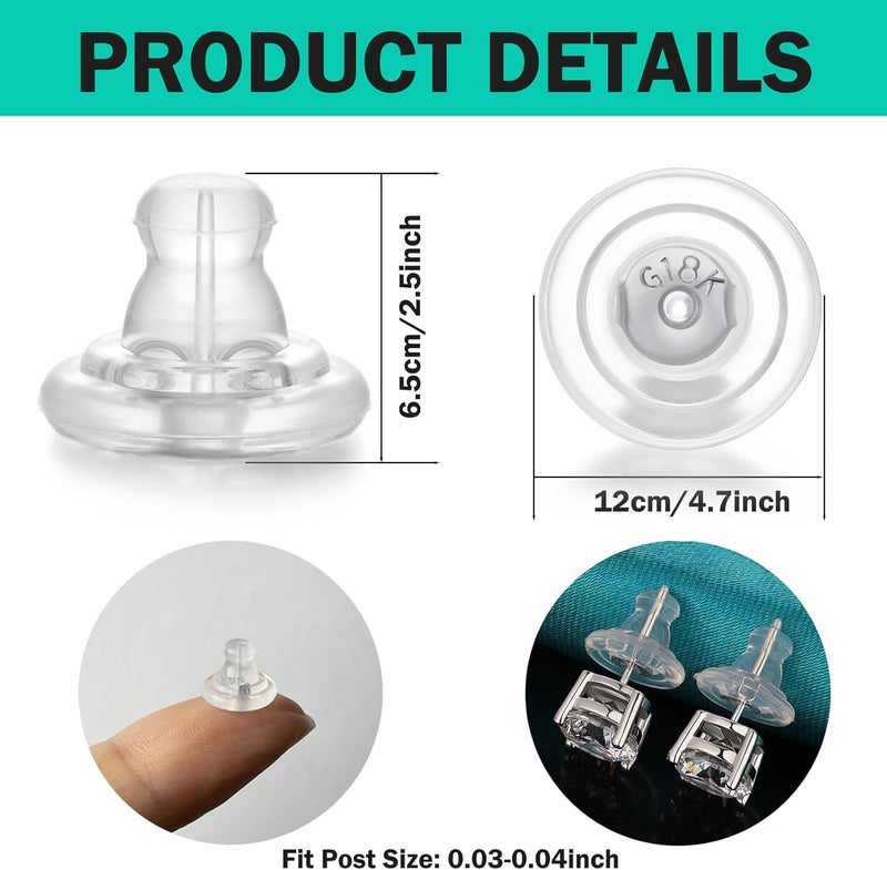 Catinee 3 Pairs Locking Earring Backs Replacements for Diamond Studs,925 Sterling Silver Hypoallergenic Secure Earring Backs (Silver) - Image 4